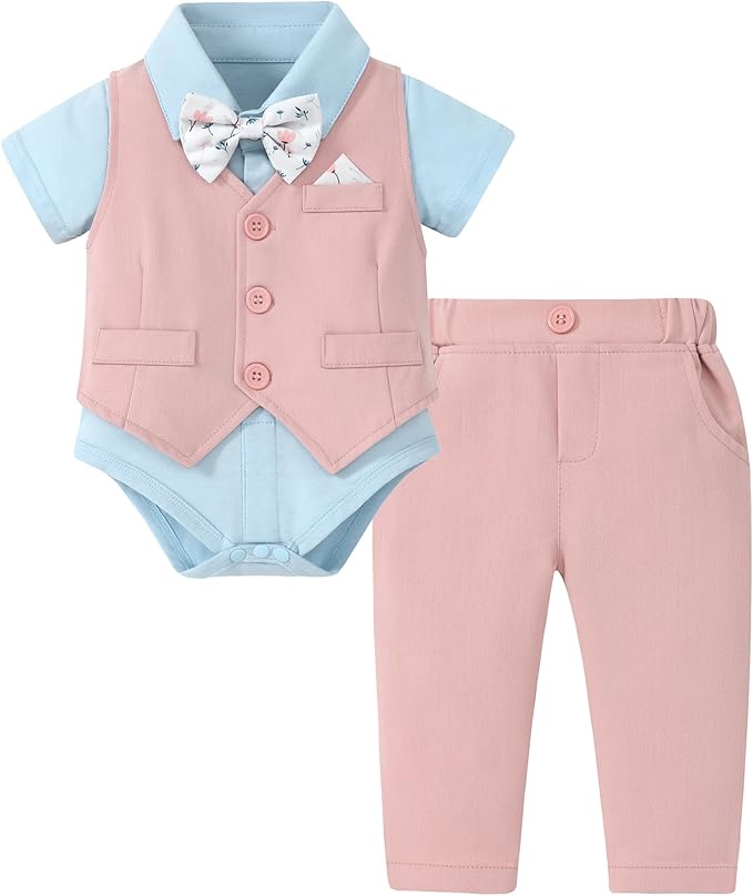 DISAUR Baby Boy Clothes Toddler Boy Outfits 4PCS Gentleman Dress by DISAUR