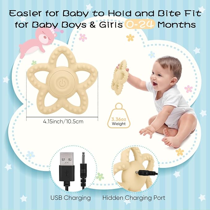 Vibrating Sensory Chew Toy, Teether Teething Toys - Image 6