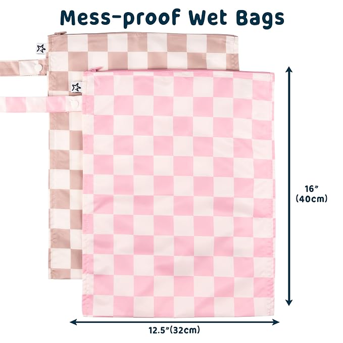 Tiny Twinkle Wet Dry Bag – 2 Pack Reusable Waterproof & Mess Proof Wet Bags - Image 4