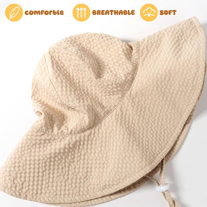 HONGTEYA Baby Sun Hat Toddler Girl Beach Hat Adjustable Outdoor Summer Hat UPF - Image 5