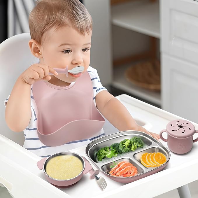Stainless Steel Kids Plates and Bowls Set - Image 7
