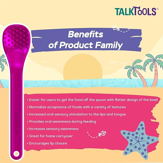 TalkTools Wee Bumpy Magenta Spoons | Provides oral awareness during feeding | - Image 3