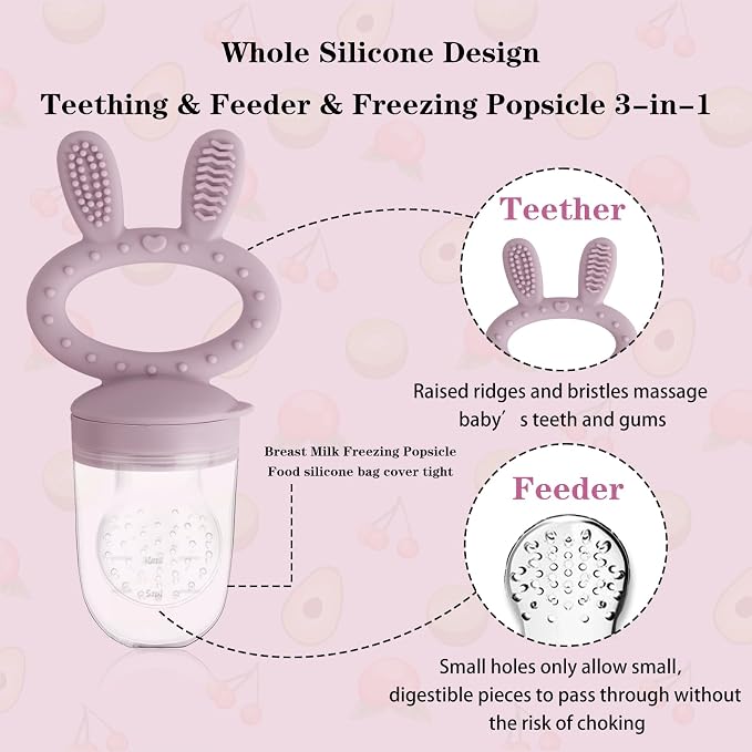 Baby Solids/Frozen Fruit Feeder Pacifier, Infant Teether Toy 4M+, BPA-Free - Image 2