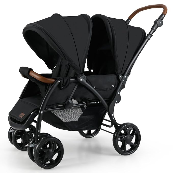 INFANS Double Stroller, Foldable Baby Tandem Stroller by INFANS