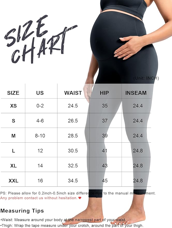 POSHDIVAH Women's Creamluxe Maternity Leggings 25"/28" Over The Belly Pregnancy - Image 2