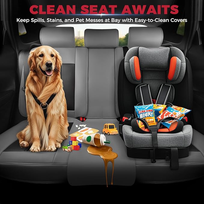 FREESOO Car Seat Covers Full Set, Leather Seat Covers - Image 7