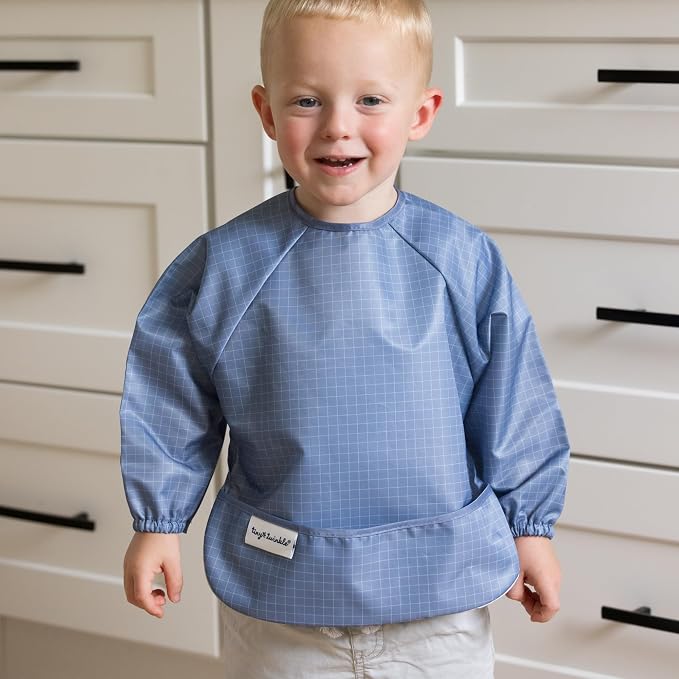 Tiny Twinkle Long Sleeve Bibs for Babies & Toddlers – 2 Pack Waterproof Smock - Image 3