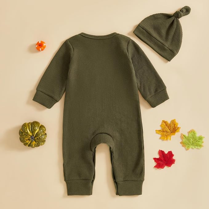 Newborn Infant Baby Boy Halloween Outfit Little Pumpkin Embroidery Romper - Image 6