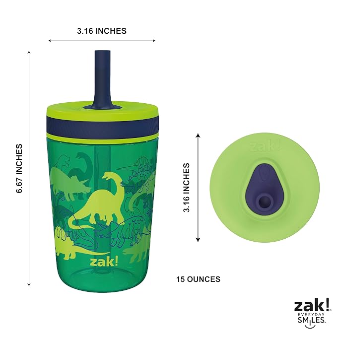 Zak Designs Kelso 15 oz Tumbler Set, Leak-Proof Screw-On Lid - Image 8