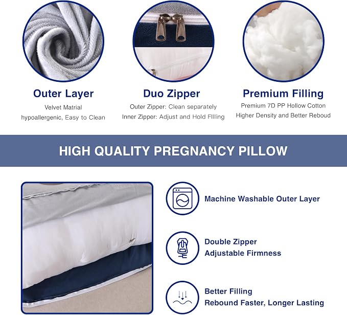 Pregnancy Pillow, Full Body Maternity Pillow 57 inch, - Image 3