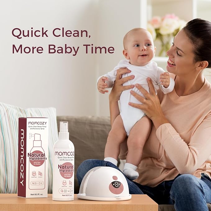Momcozy Portable Breast Pump Cleaning Spray, Effective Milk Fat Removal & - Image 6