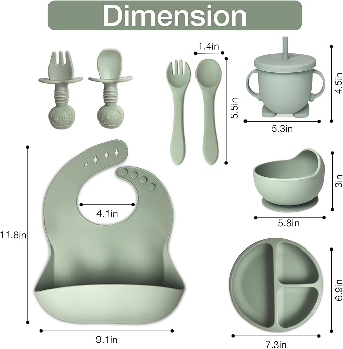 Baby Feeding Set 10-Piece | Baby Led Weaning Utensils Set Includes Suction Bowl - Image 5
