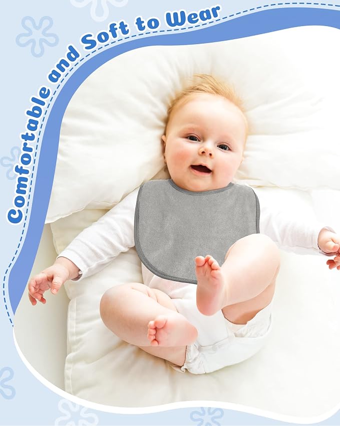 JaGely 30 Pack Baby Muslin Bandana Bibs Multicolor Solid Unisex Waterproof - Image 5