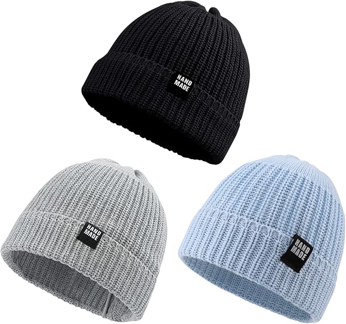 JANGANNSA Simple Knitted Baby Beanie Hip-Hop Boys Winter Hat Toddler Kids Bonnet by JANGANNSA