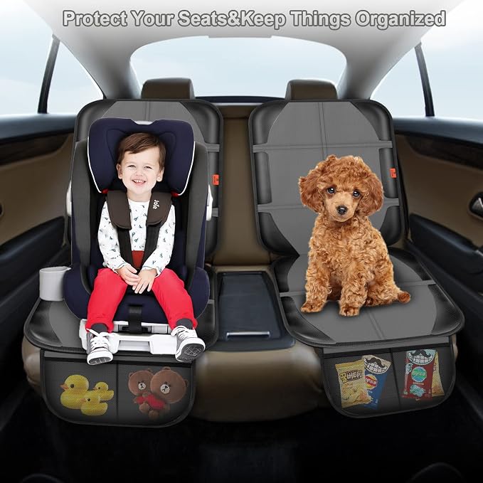 Car Seat Protector, 2 Pack Automotive Seat Protectors Baby Carseat Pad - Image 6