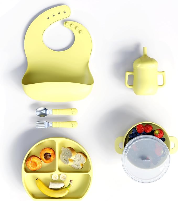 mimi & kiki BPA-Free Silicone Baby Feeding Set, Baby Plates and Bowls Set - Image 9
