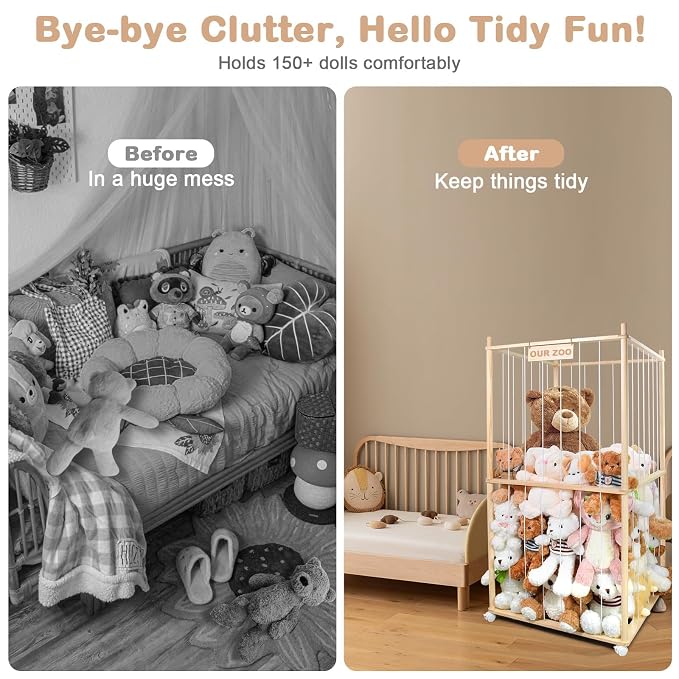 Stuffed Animal Storage, Wood Stuffed Animal Zoo Storage - Image 3