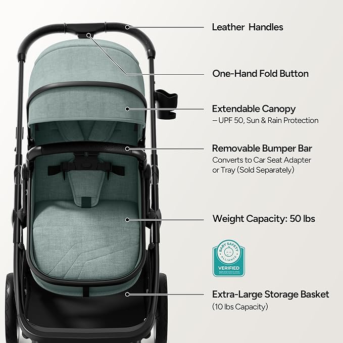 Mompush Wiz 2 in 1 Baby Stroller - Image 6