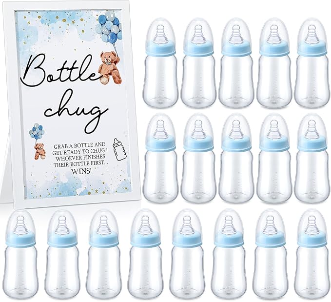 Roowest Bottle Chug Baby Shower Games Favors Including 18 Pcs Feeding Bottles by Roowest