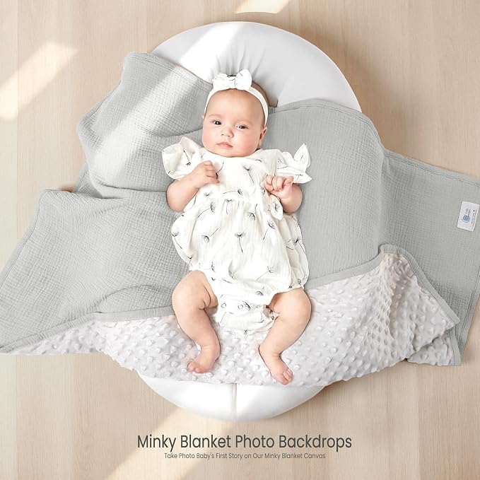 lulumoon Baby Blanket for Newborn Receiving: Minky Dot & Muslin Lightweight - Image 3