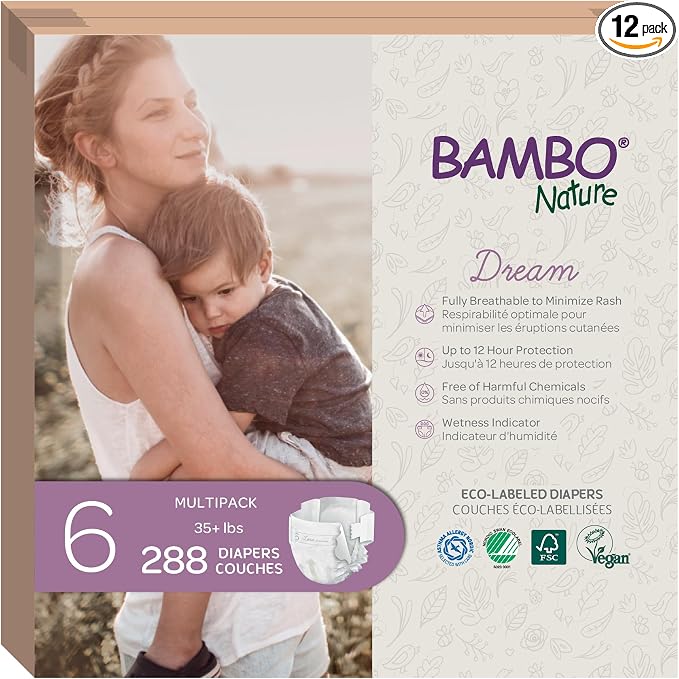 Bambo Nature Hypoallergenic Dream Baby Diapers, Premium Eco-Labeled Sustainable by BamboNature