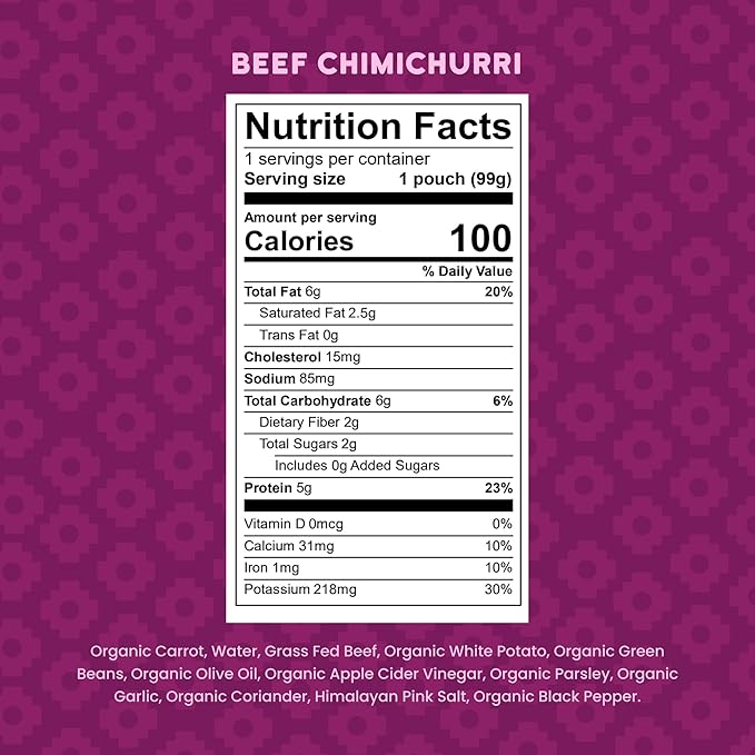 Serenity Kids 7+ Months Beef Chimichurri Baby Food Pouches - Image 2