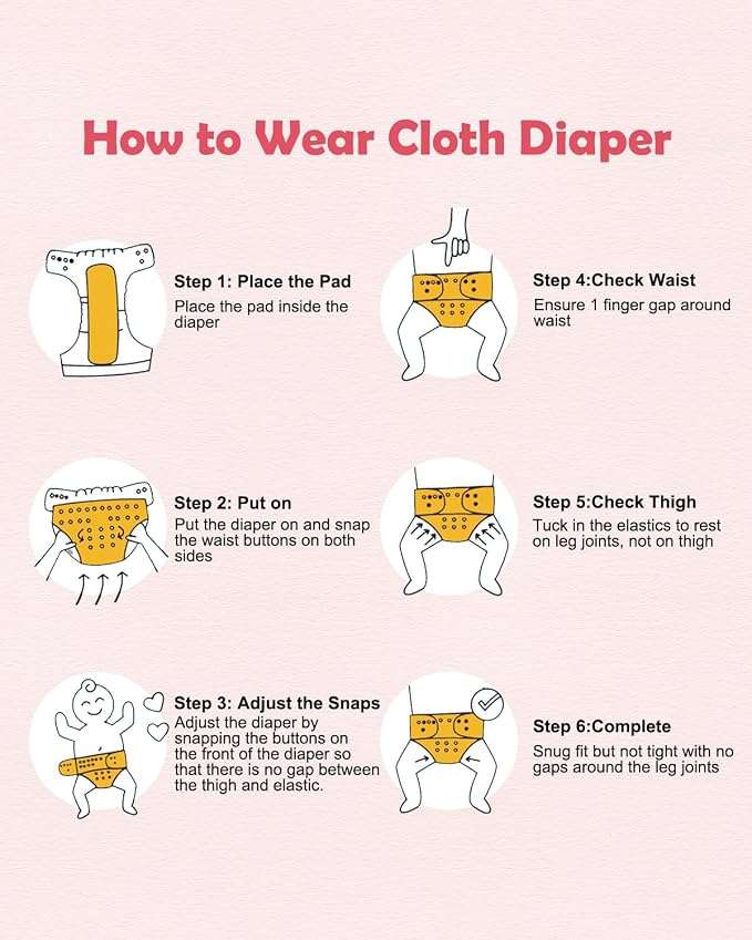 Babygoal Baby Cloth Diaper 6 Pack - Image 7