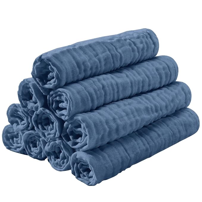 Yoofoss Muslin Burp Cloths for Baby 10 Pack 100% Cotton Baby Washcloths for - Image 6