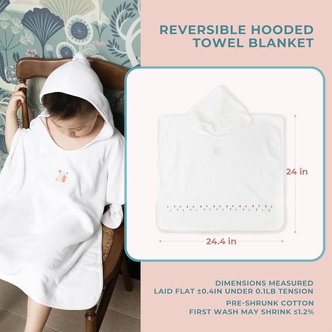 Poncho Muslin Towels for Kids Set of 6 for Embroidery, Baby Bath Towels - Image 5
