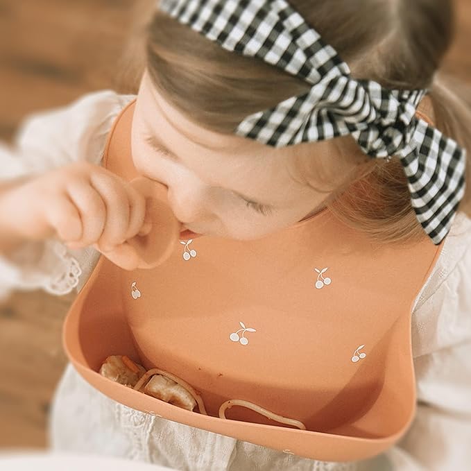 Moonkie Silicone Bibs Set Of 3, BPA Free Soft Adjustable Fit Waterproof Feeding - Image 5