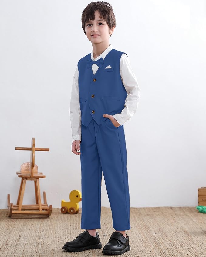 SANGTREE Boys Cotton Linen Suit Formal Set Baby Clothes Boy Gentleman Wedding - Image 3
