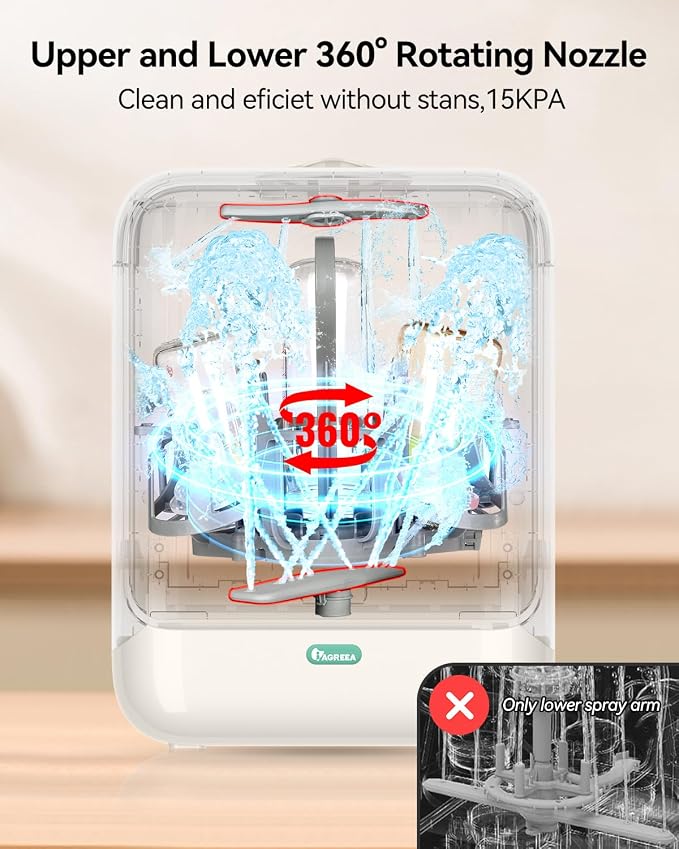 IAGREEA Baby Bottle Washer, Sterilizer and Dryer, All-in-One Pro Cleaning - Image 6