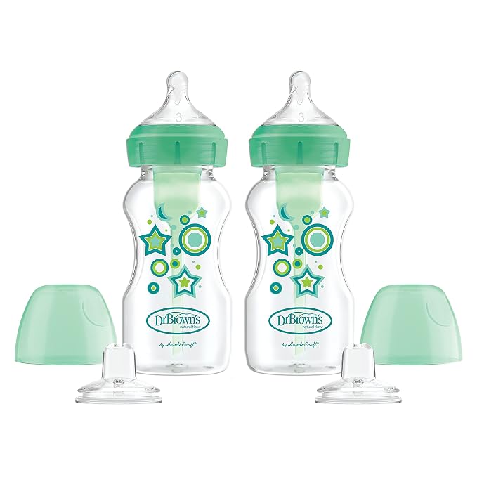 Dr. Brown’s Anti-Colic Options+ Wide-Neck Sippy Bottle Starter Kit, by DrBrowns