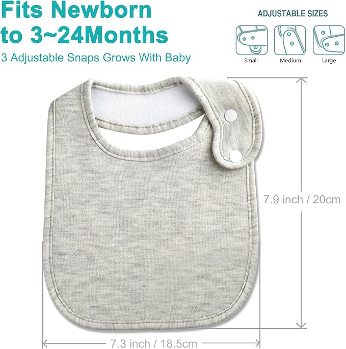 Baby Bibs Soft and Absorbent Organic Cotton Bandana Drool Bibs Set - Image 5