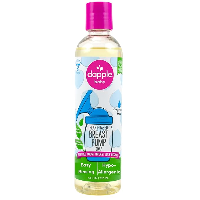Dapple Breast Pump Soap Baby, 8 Fl Oz Bottle, Fragrance Free, Plant Based & by DappleBaby