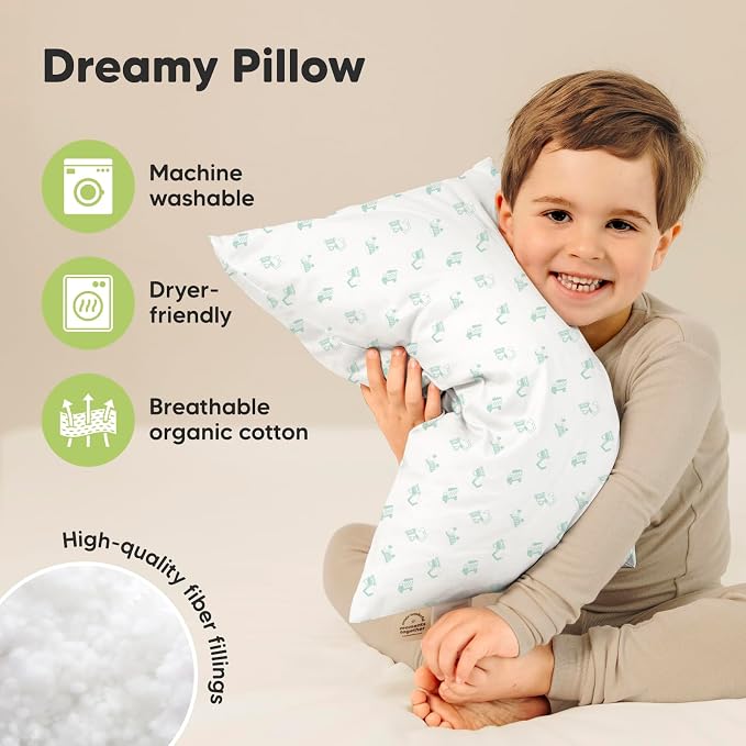 KeaBabies 2-Pack Toddler Pillow 13x18 - Image 4