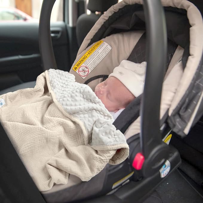 lulumoon Baby Blanket for Newborn Receiving: Minky Dot & Muslin Lightweight - Image 5