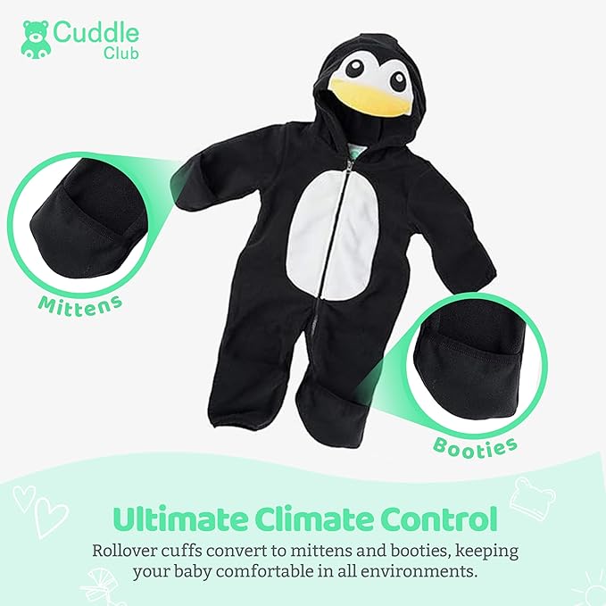 Cuddle Club Fleece Baby Bunting Bodysuit - Image 3