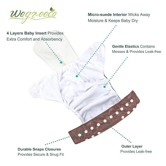 Wegreeco Cloth Diapers 6 Pack - Image 3