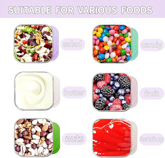 6Pack 6oz Stainless Steel Snack Containers - Image 4