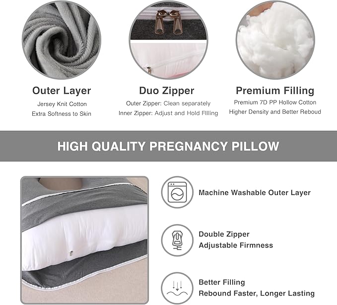 Pregnancy Pillow, Full Body Maternity Pillow 57 inch, - Image 3