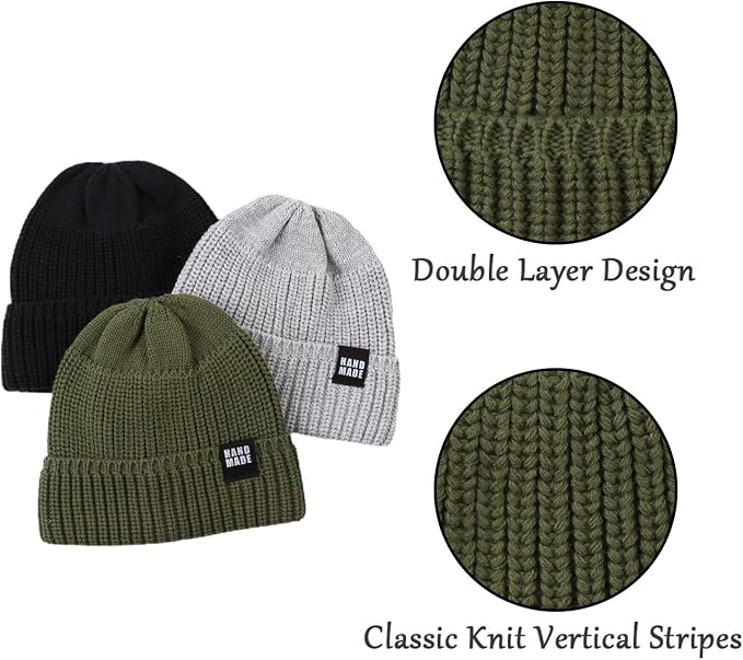JANGANNSA Simple Knitted Baby Beanie Hip-Hop Boys Winter Hat Toddler Kids Bonnet - Image 3