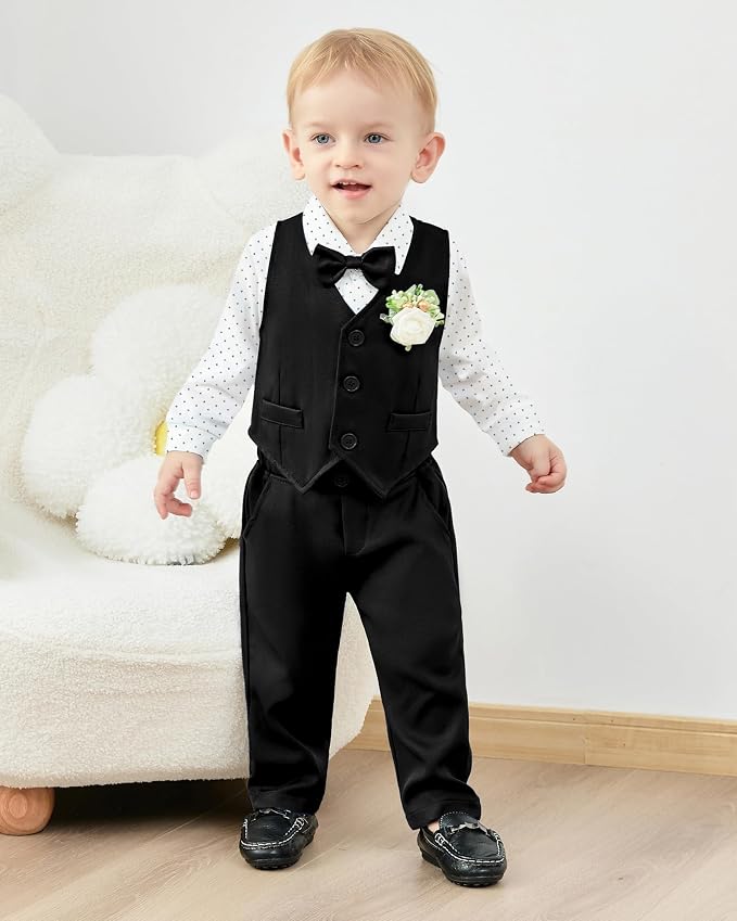 SANMIO Baby Boy Clothes Suits Infant Gentleman Outfit Collared Dress - Image 2