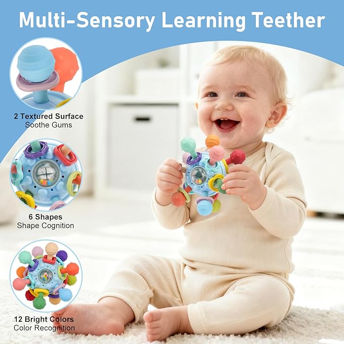2 Pack Baby Teething Toys 0-6 6-12 Months, Soothing Chew Baby Toys - Image 5