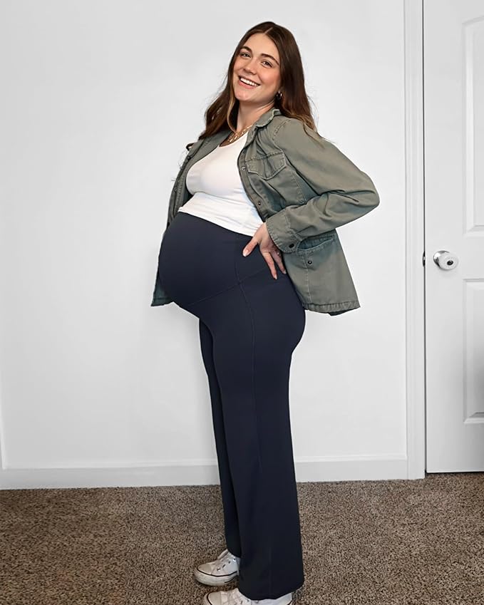 G4Free BareFeel Maternity Dress Yoga Pants Over The Belly Stretchy Work Slack - Image 5