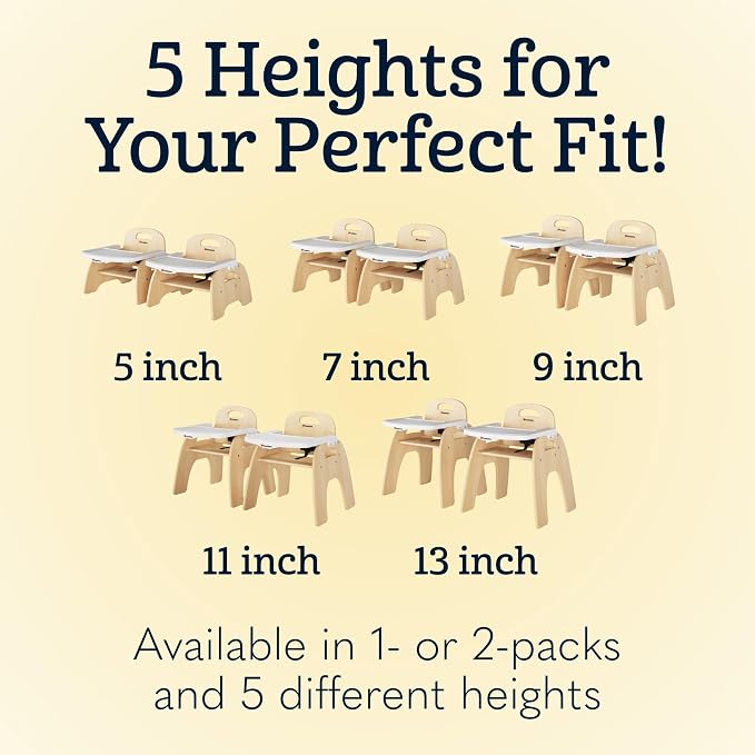 Foundations Easy Serve Low Wood Feeding Chairs Multipack, Adjustable Harness - Image 9