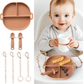 Baby Plates with Suction Silicone Baby Spoons Divided Baby Plates Silicone Baby by YIVEKO