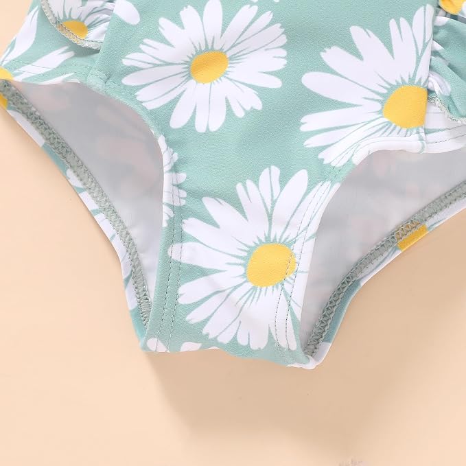 Newborn Baby Girl Ruffle Swimsuit Infant Toddler One Piece Floral Bikini Beach - Image 7