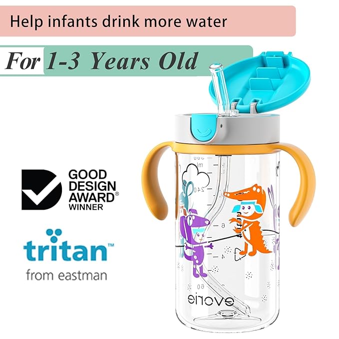 Evorie Tritan Spill Proof Toddler Straw Sippy Cup, 10 oz - Image 2