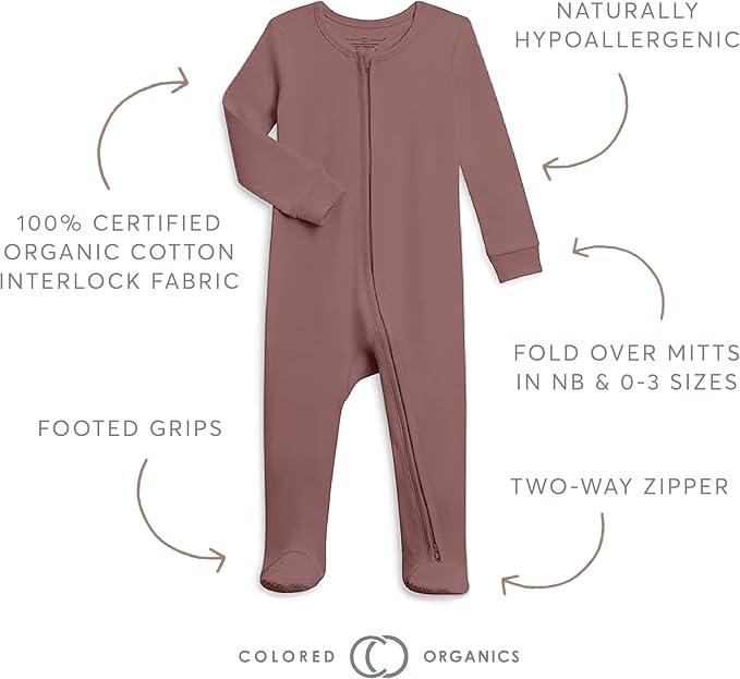 Colored Organics Baby Zip-Up Footed Sleeper - Image 5